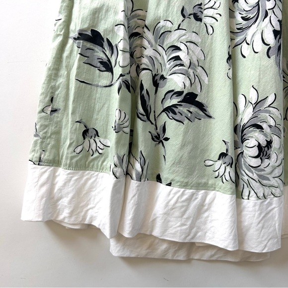 Vintage Handmade Pale Green Floral 1940s Cotton Fabric Full Circle Skirt - Picture 4 of 5